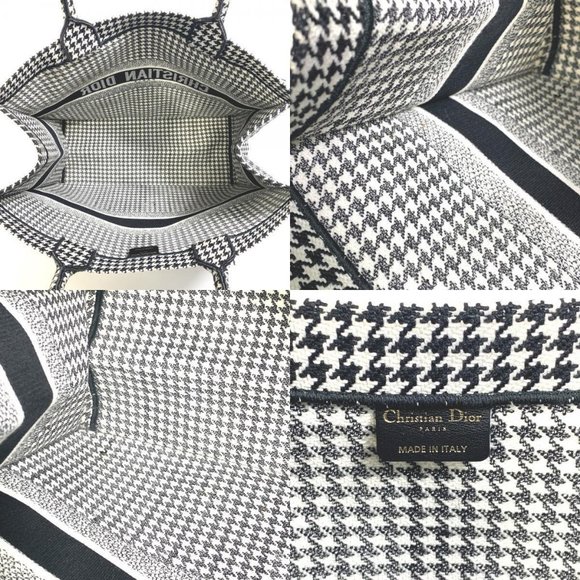 Authentic Dior Staggered pattern Hound Tooth Embroidery Book tote Tote Bag - Picture 12 of 12